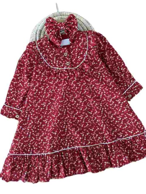 پیراهن دخترانه بیرونی دودگمه - قرمز, 8