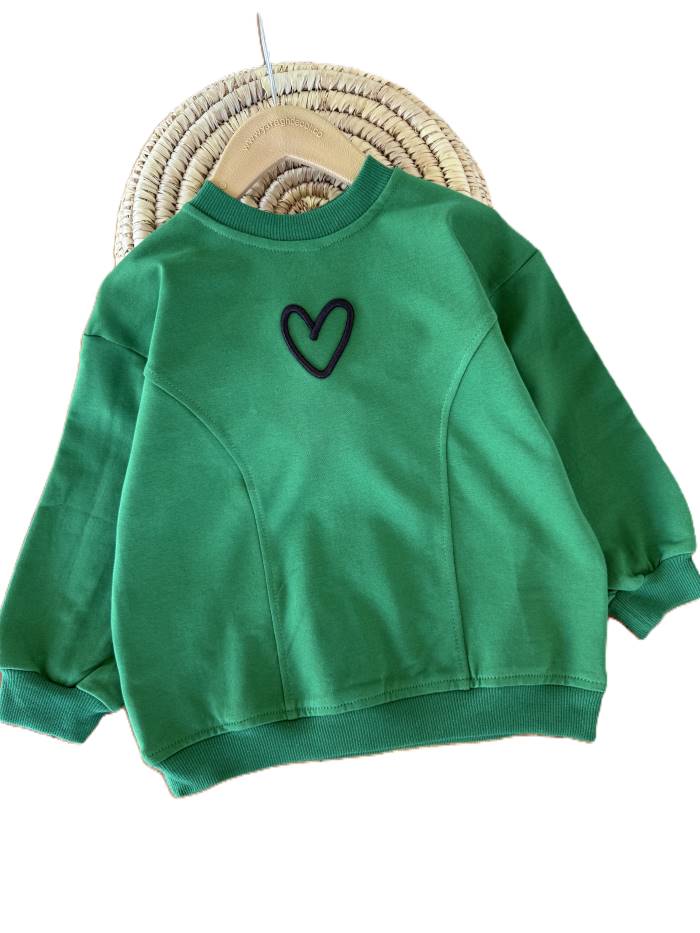 بلوز تک دخترانه گلدوزی قلب - تصویر 3