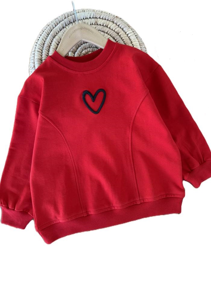 بلوز تک دخترانه گلدوزی قلب - تصویر 2