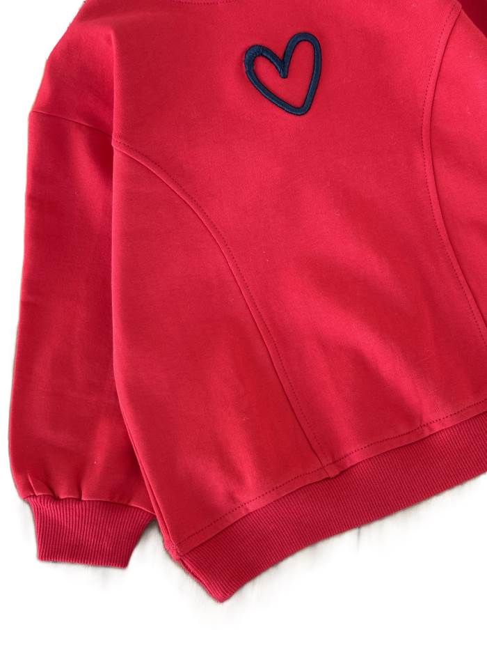 بلوز تک دخترانه گلدوزی قلب - تصویر 5