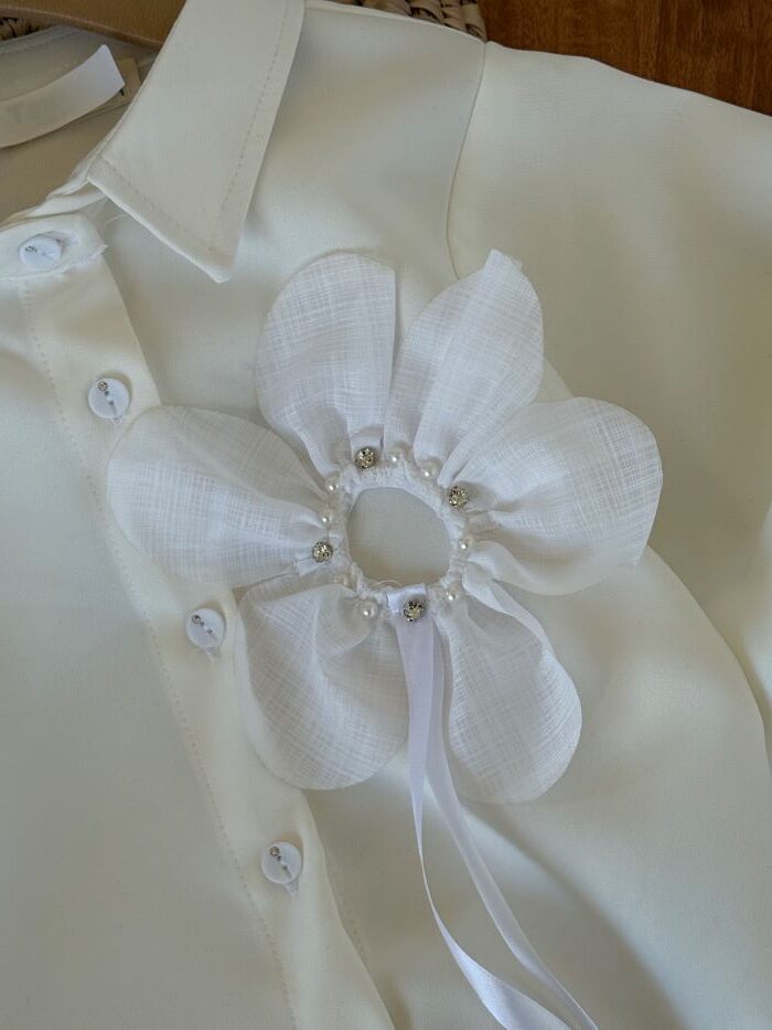 شومیز دخترانه گل مروارید - تصویر 3