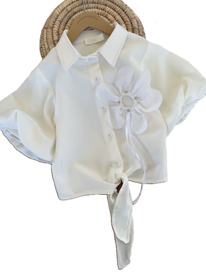 شومیز دخترانه گل مروارید - تصویر 2