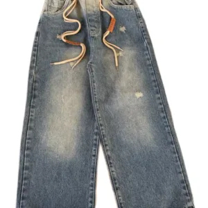 شلوار جین نیم بگ اسپرت آیدین