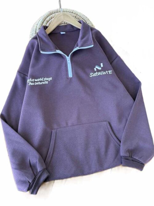 بلوز نیم زیپ دورس نخ پنبه satuate