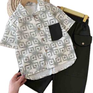 پیراهن با شلوارک بیرونی پسرانه سیان