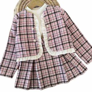 سه تیکه بیرونی دخترانه چهارخانه