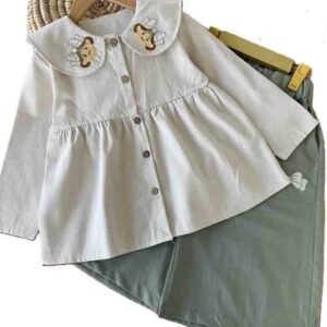 شومیز و شلوارک بیرونی دخترانه باییون سفید