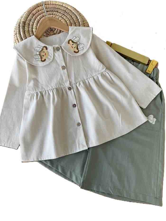 شومیز و شلوارک بیرونی دخترانه باییون سفید