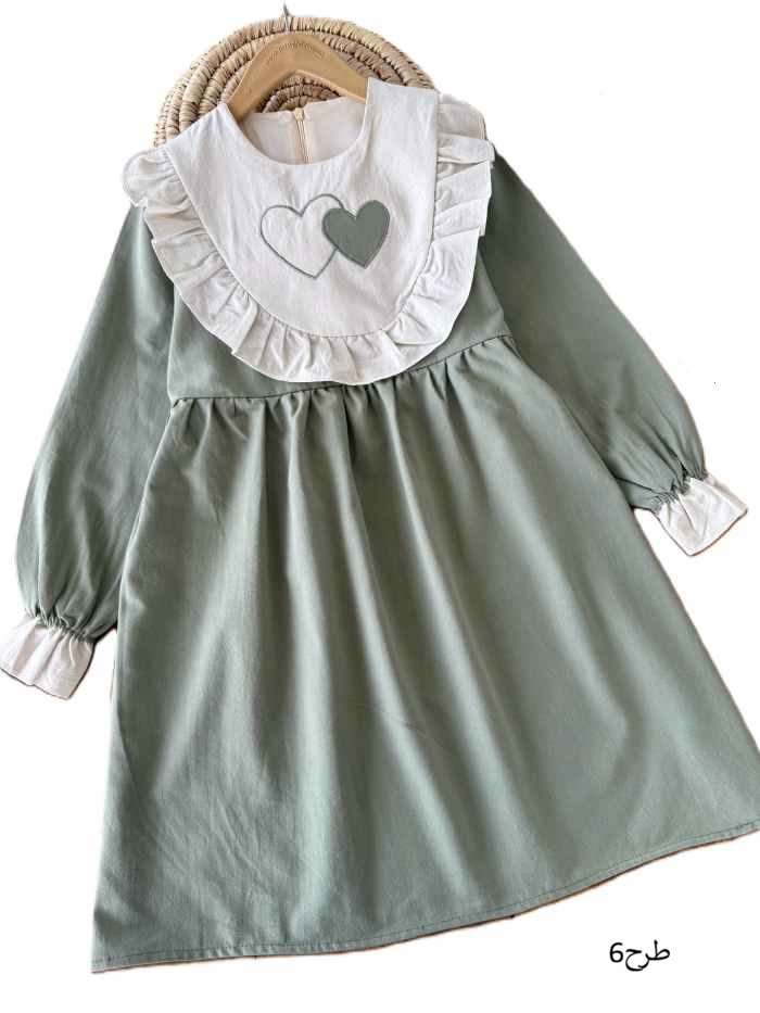 پیراهن دخترانه دو قلب