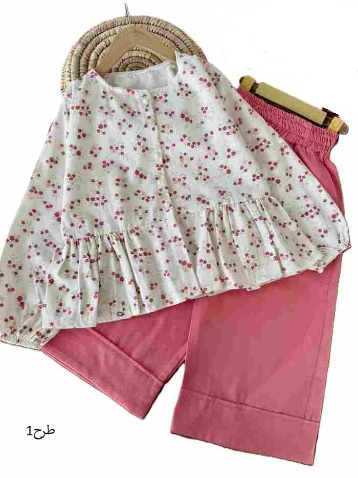 شومیز شلوار واید دخترانه گلدار