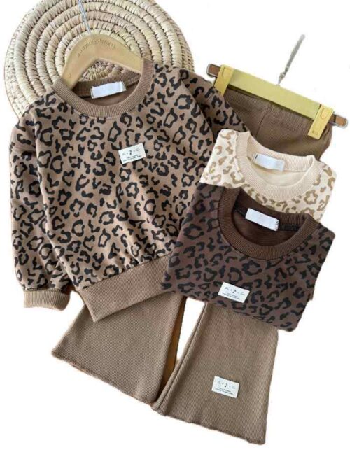 بلوز شلوار دورس دخترانه پلنگی