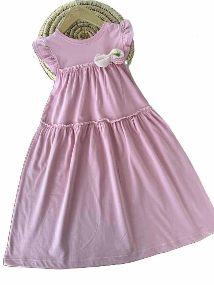 پیراهن دخترانه گل پاپیون