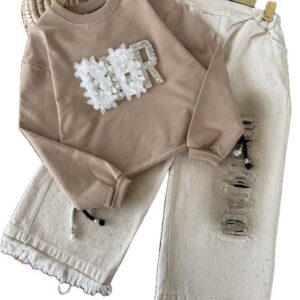 کراپ و شلوار بیرونی دخترانه Dior نگینی