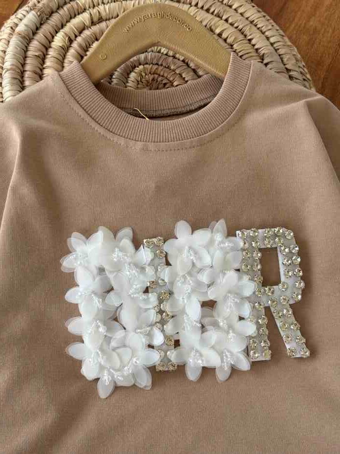 کراپ و شلوار بیرونی دخترانه Dior نگینی - تصویر 4