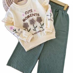 کراپ و شلوار بیرونی دخترانه سه گل