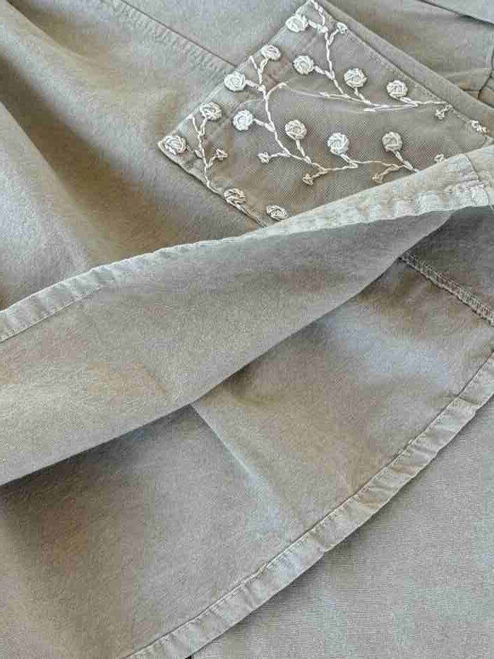 شومیز شلوار بیرونی کتان دخترانه رز - تصویر 8