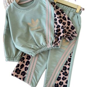 کراپ و شلوار پنبه گلکسی دخترانه addidas