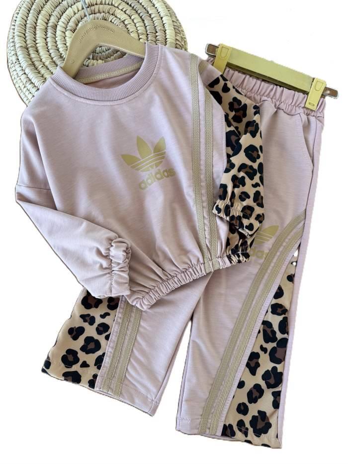 کراپ و شلوار پنبه گلکسی دخترانه addidas - تصویر 5