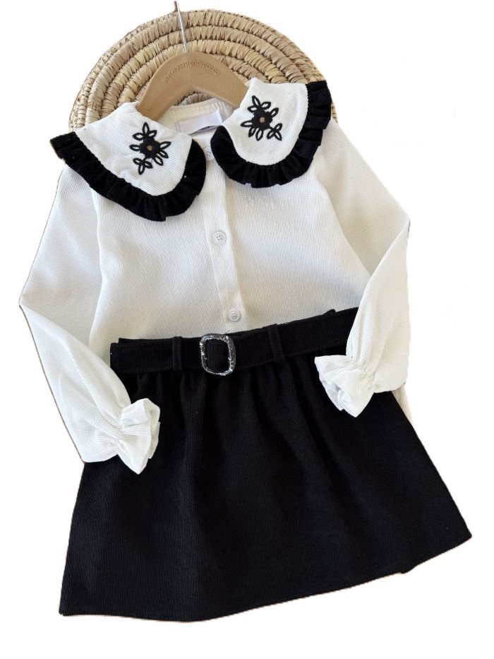 شومیز دامن دخترانه یقه BB - تصویر 3