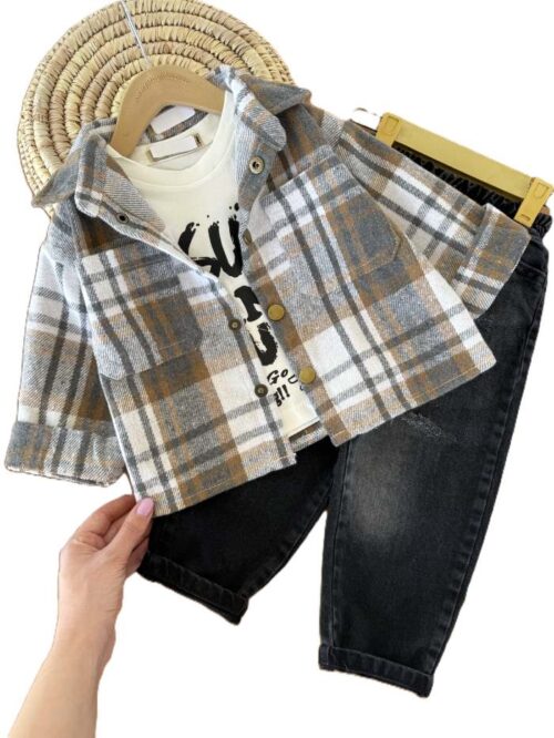 سه تیکه پسرانه بیرونی چهارخونه