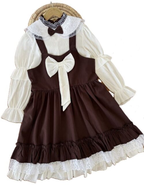 شومیز و سارافون بیرونی دخترانه پاپیون