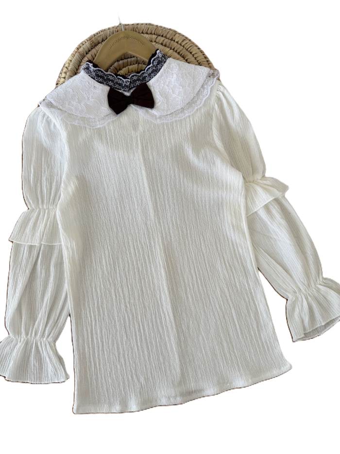 شومیز و سارافون بیرونی دخترانه پاپیون - تصویر 4