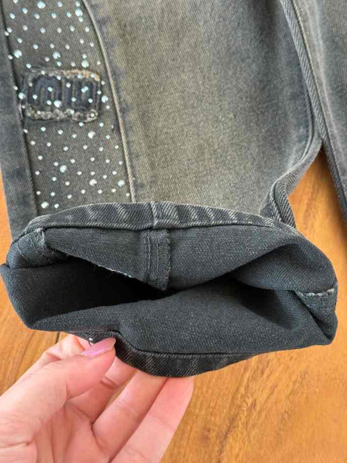 شلوار جین نیم بگ دخترانه آشا miu - تصویر 5