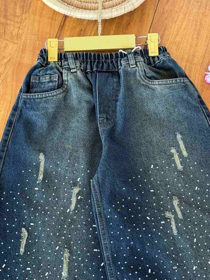 شلوار جین فول بگ دخترانه نیسا - تصویر 2