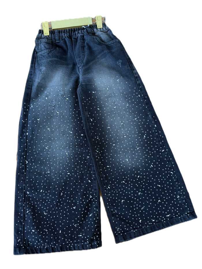 شلوار جین شافل دخترانه آلما