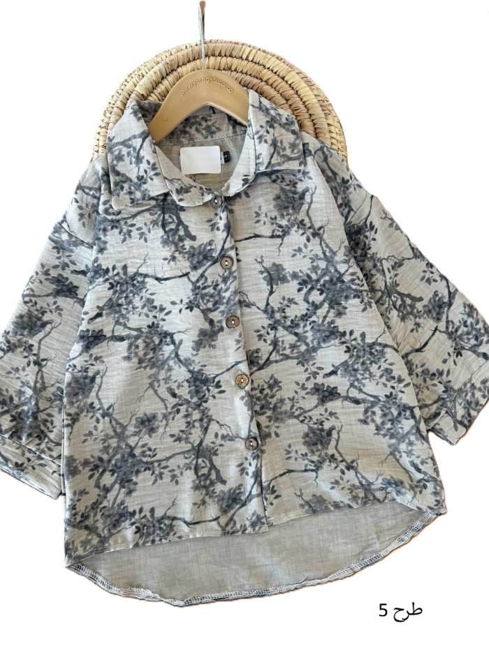 شومیز آبرنگی دخترانه طرح دار - تصویر 4