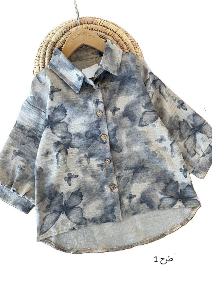 شومیز آبرنگی دخترانه طرح دار - تصویر 3