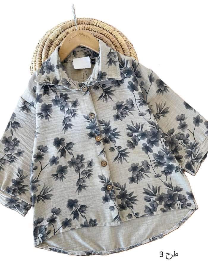 شومیز آبرنگی دخترانه طرح دار - تصویر 2