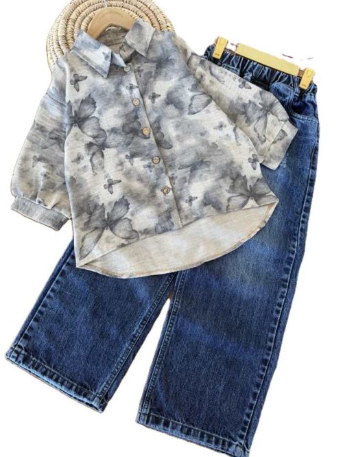 شومیز آبرنگی دخترانه طرح دار