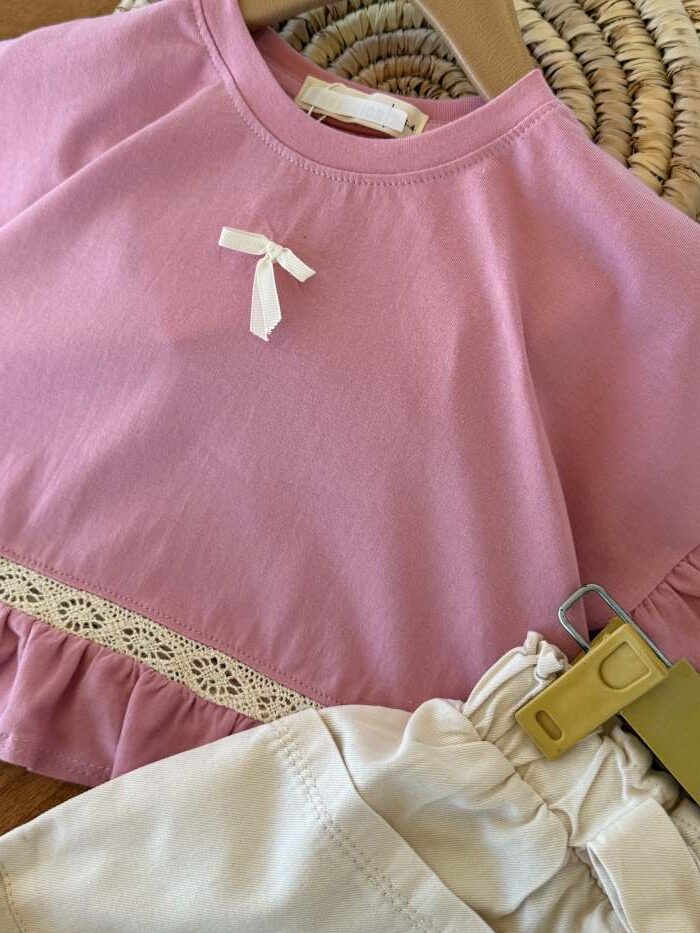 کراپ و شلوارک کتان دخترانه مها - تصویر 8