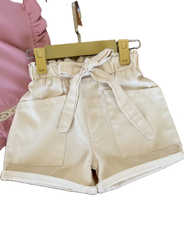 کراپ و شلوارک کتان دخترانه مها - تصویر 5