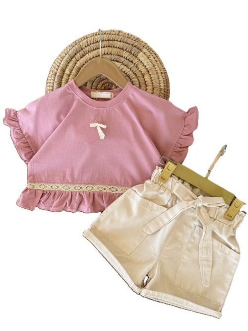 کراپ و شلوارک کتان دخترانه مها