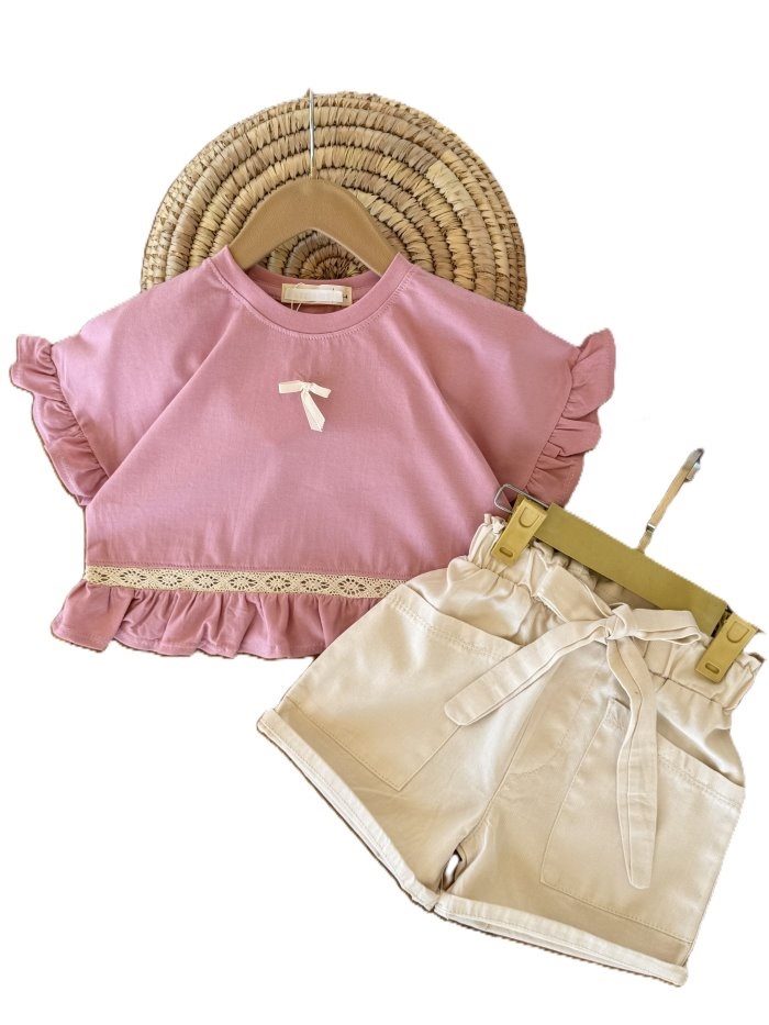 کراپ و شلوارک کتان دخترانه مها