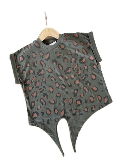 کراپ دخترانه پلنگ گره ای - سبز صدری, 45{3-5 سال}