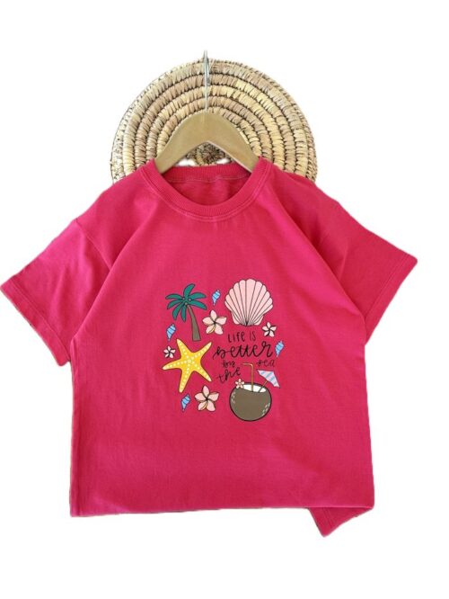 تیشرت تک دخترانه صدف دریایی