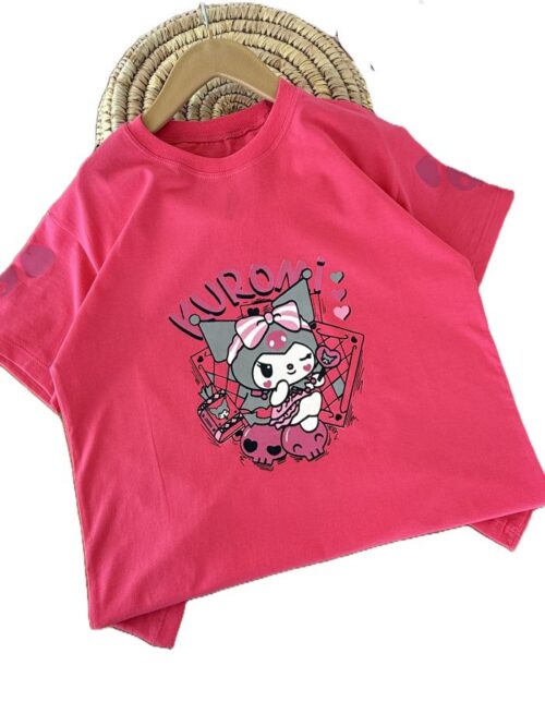 تیشرت تک دخترانه کرومی پاپیونی