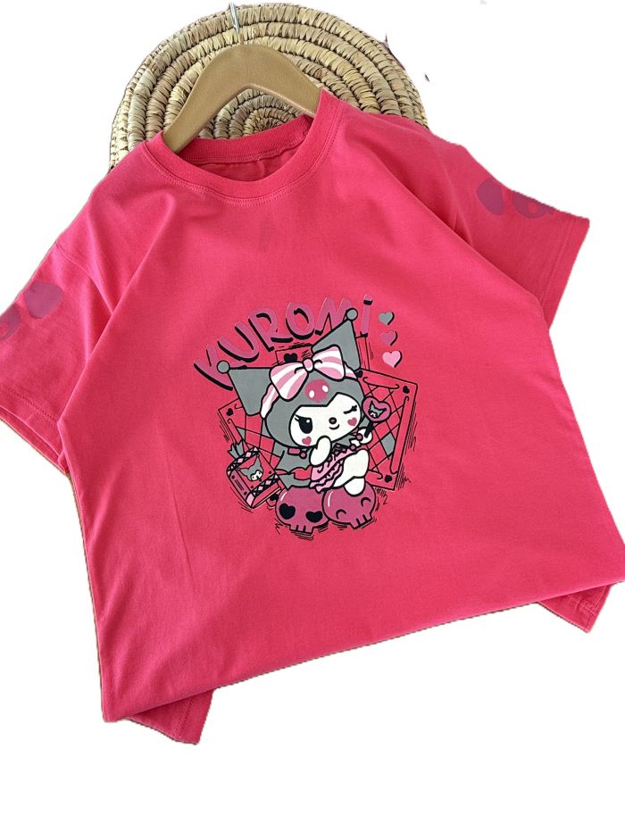 تیشرت تک دخترانه کرومی پاپیونی