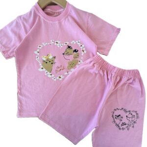 تیشرت و شلوارک راحتی دخترانه گربه ملوس