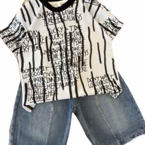 تیشرت و شلوارک جین بیرونی پسرانه luckytime