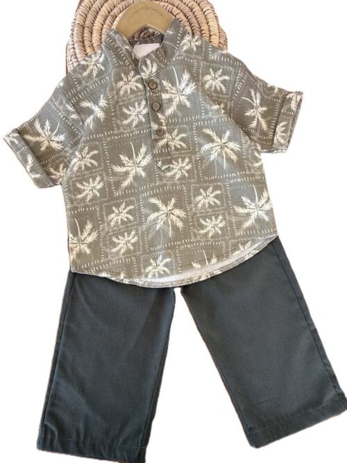 شومیز شلوار پسرانه بیرونی یقه دیپلمات