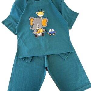 تیشرت و شلوارک راحتی پسرانه فیل و زرافه