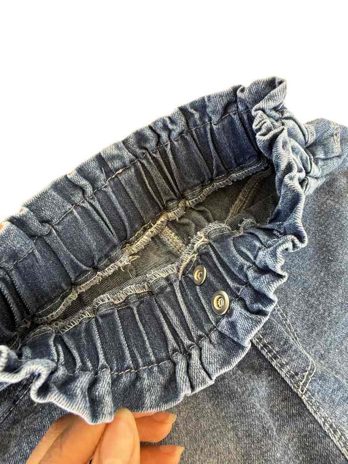 شورتک جین بیرونی دخترانه گل رو - تصویر 7