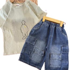 تیشرت شلوارک جین بیرونی پسرانه فرهان