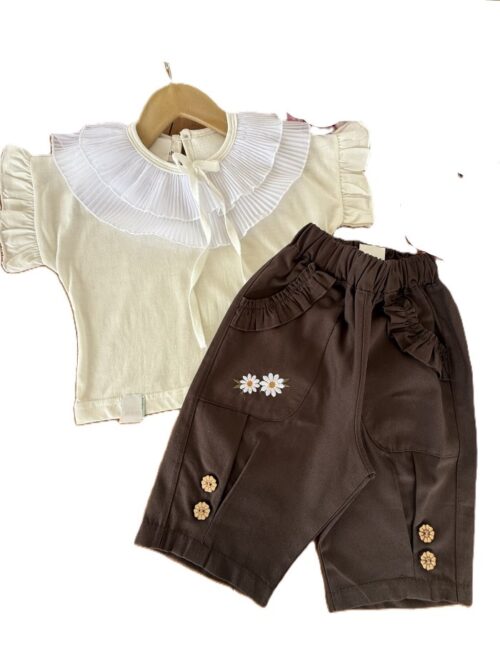 شومیزو شلوارک بیرونی دخترانه بابونه