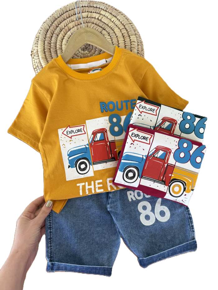 تیشرت و شلوارک بسرونی پسرانه route