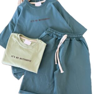 تیشرت و شلوارک راحتی دخترانه پروانه